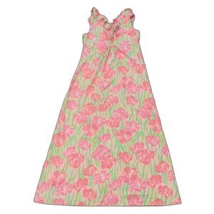 Lilly Pulitzer Women's Maxi Pink Green Floral Dress Size Small